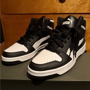 Puma Rebound LayUp SL Black and White Shoes